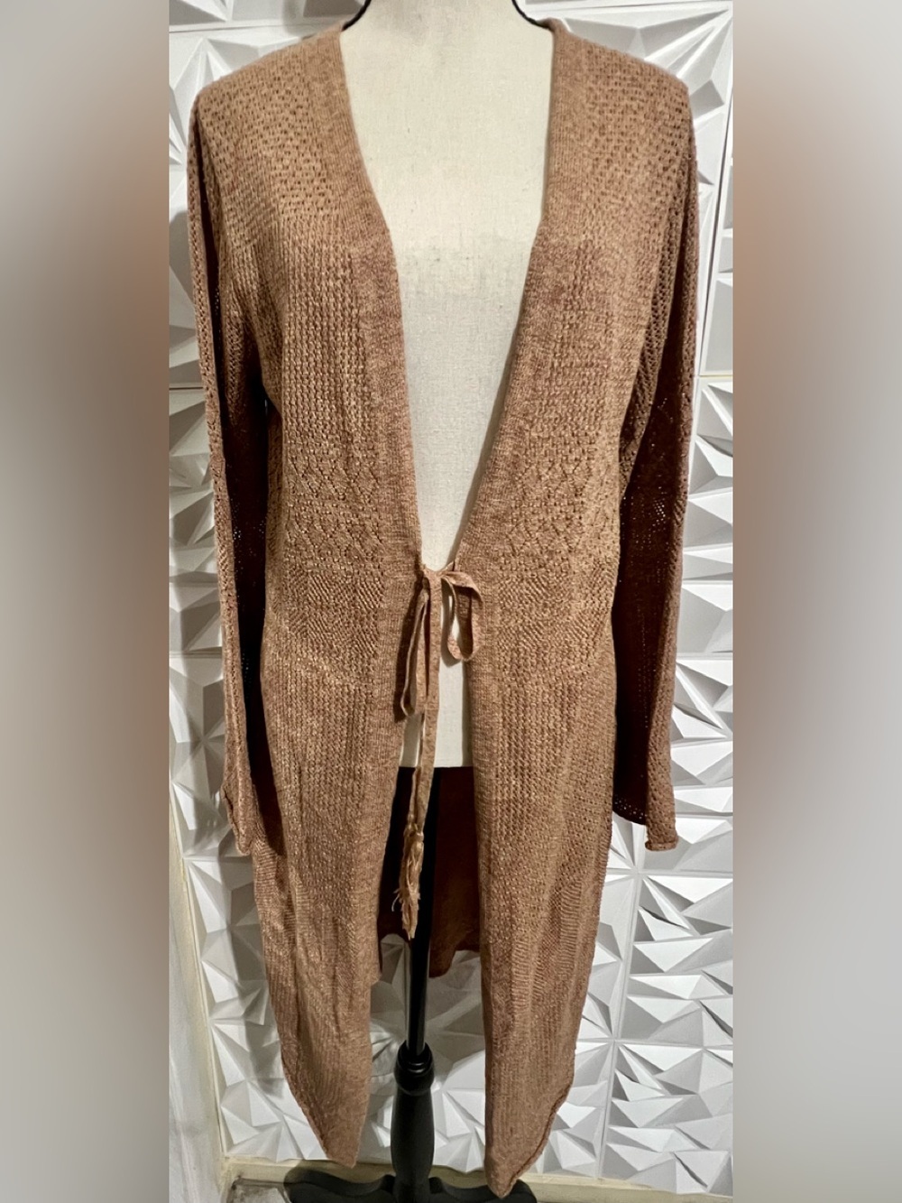 NWT Knox Rose Women's Pointelle Duster Cardigan up- Small